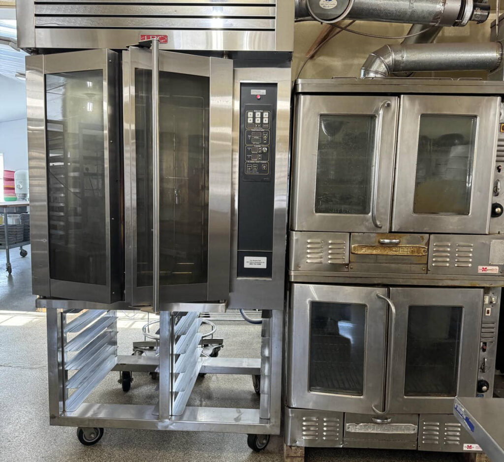 Commercial bakery ovens used for baking cookies, quick breads, and other goods at Country Lane Bakery.